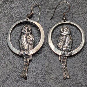 Vintage Sterling Silver Parrot earrings